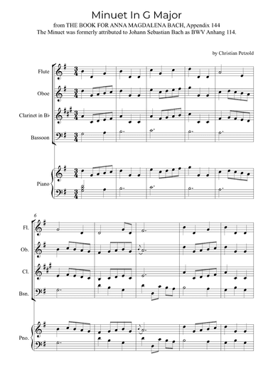 Minuet In G Major (with piano) (arr. Alex Nunes Rodrigues)