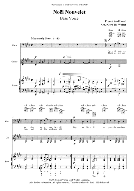 Noel Nouvelet (arr. Gert Th. Walter)