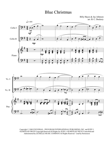 Blue Christmas (arr. B. C. Dockery)