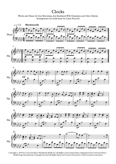 Clocks (arr. Lizzie Peacock)