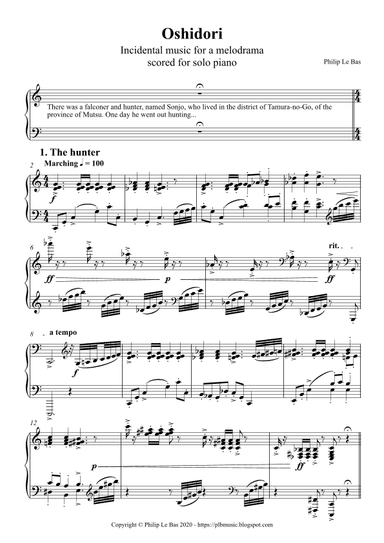 Oshidori, a melodrama for piano solo