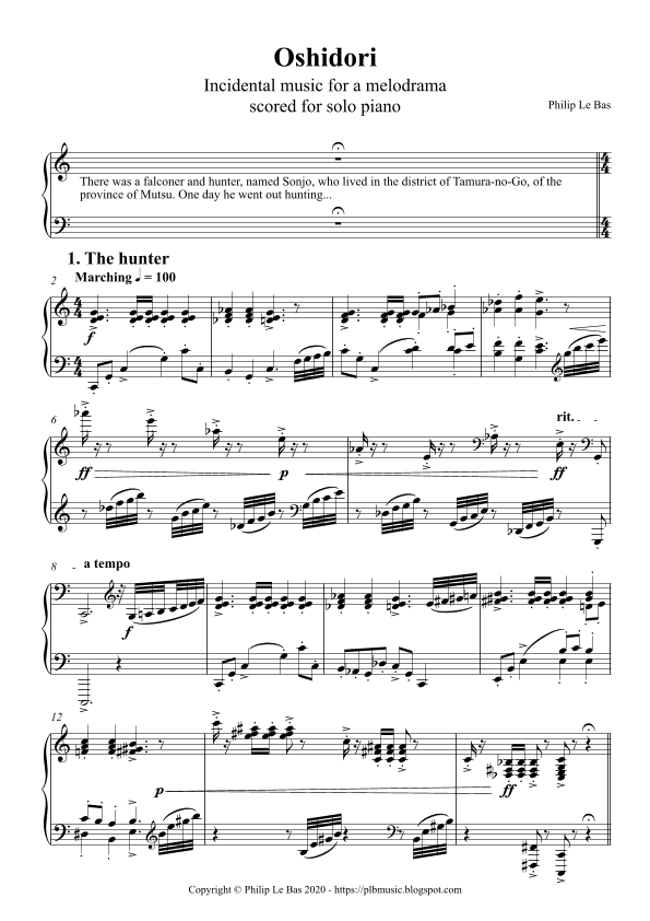 Oshidori, a melodrama for piano solo