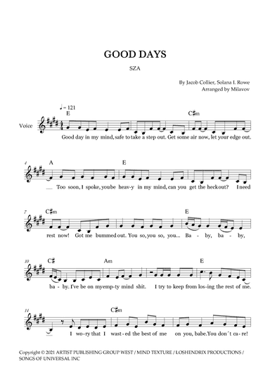 Good Days (arr. Milanov)