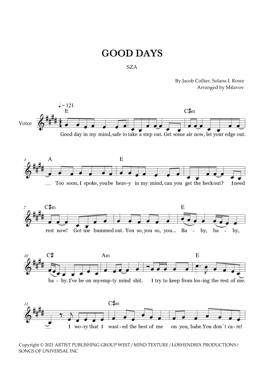 Good Days (arr. Milanov)