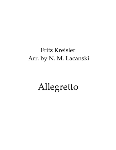 Allegretto in the Style of Boccherini (arr. Nick Lacanski)
