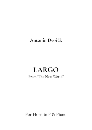Largo, From Symphony No. 9 "The New World" (arr. Jireh J.)