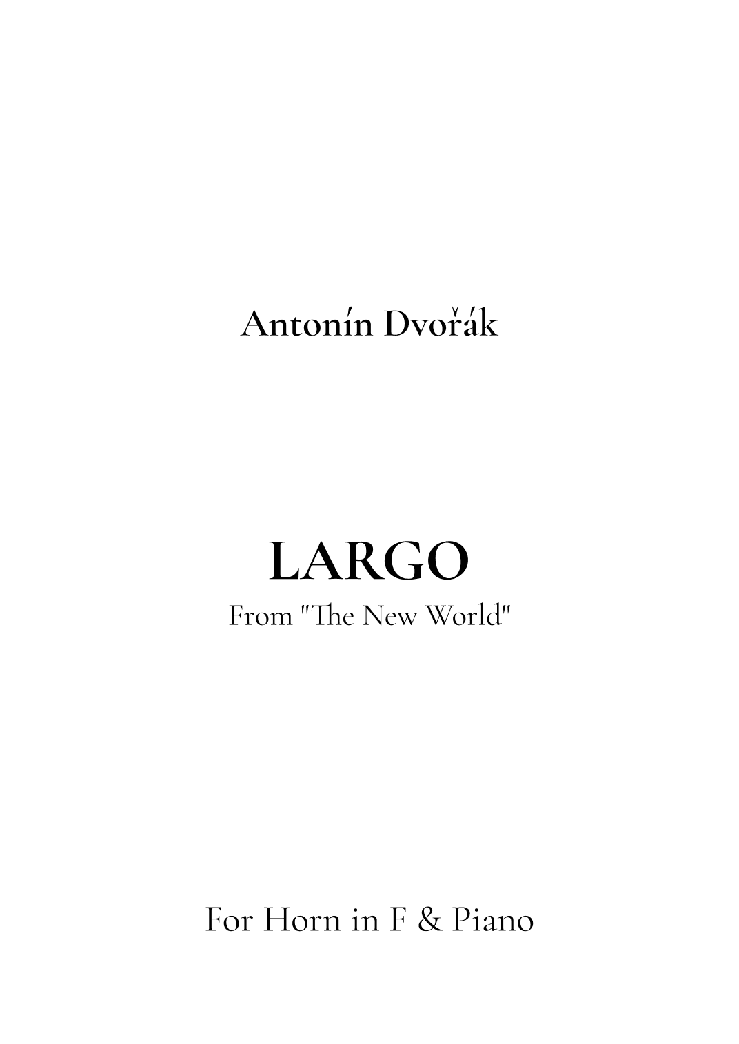 Largo, From Symphony No. 9 "The New World" (arr. Jireh J.)