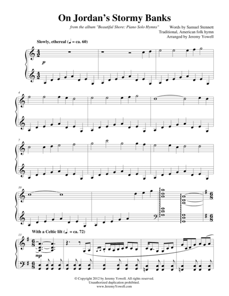 On Jordan's Stormy Banks (arr. Jeremy Yowell)