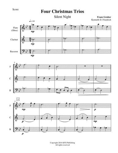 Four Christmas Trios - woodwind trio (arr. Kenneth D. Friedrich)