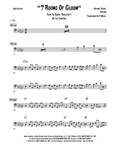 7 Rooms Of Gloom (seven Rooms Of Gloom) (arr. Accubass)