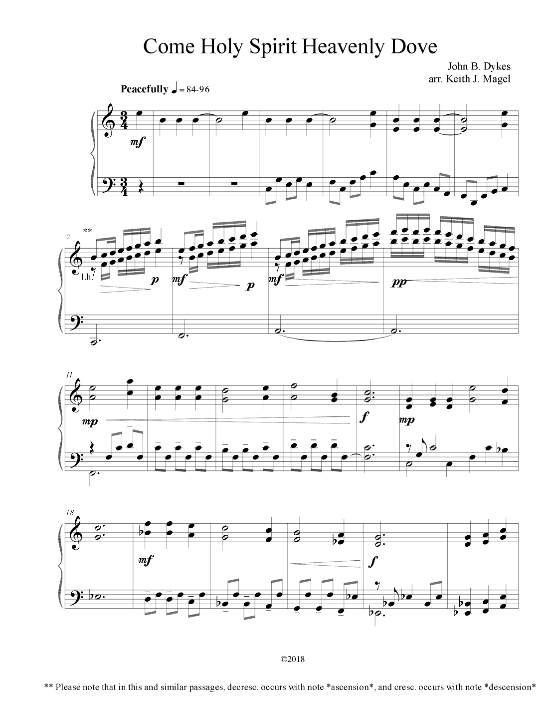 Come Holy Spirit, Heavenly Dove (arr. Keith James)