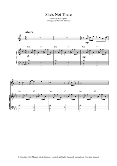 She's Not There (arr. Kaiserin Rebecca)
