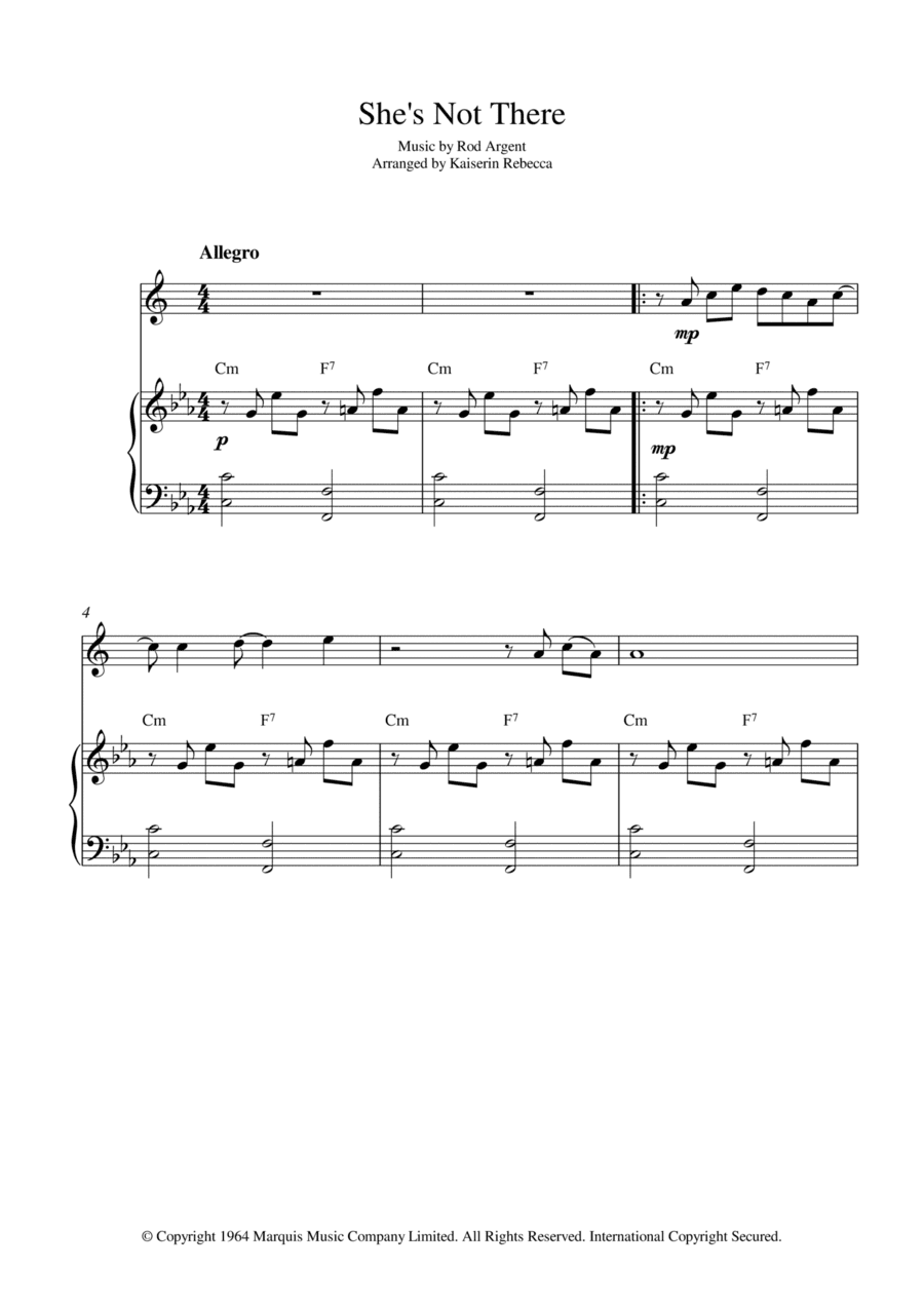 She's Not There (arr. Kaiserin Rebecca)
