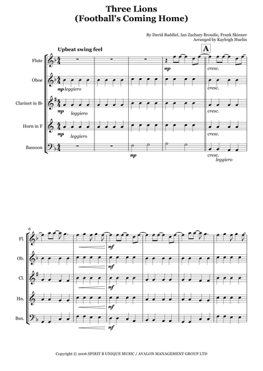 Three Lions (arr. Kayleigh Huelin)