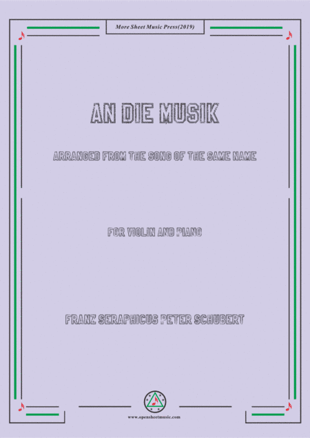 Schubert-An die Musik,for Violin and Piano (arr. MSM)