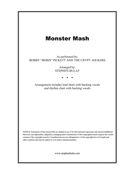 Monster Mash (arr. Stephen Bulat)