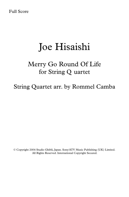 Merry-go-round Of Life (arr. Rommel Camba)