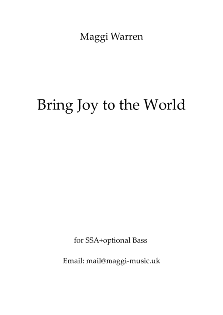 Bring Joy to the World SSA opt. B