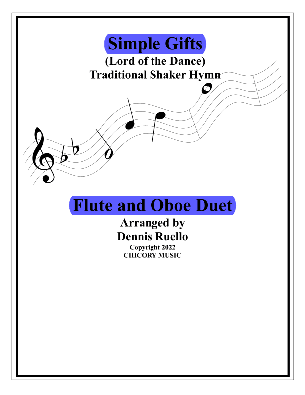 Simple Gifts (Lord of the Dance) - Flute and Oboe Duet - Intermediate Level (arr. Dennis Ruello)