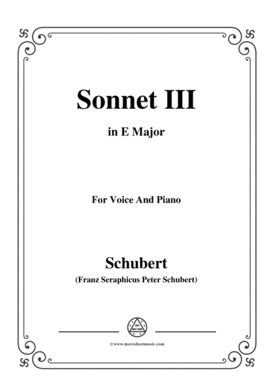Schubert-Sonnet III,in E Major,for Voice&Piano (arr. MSM)