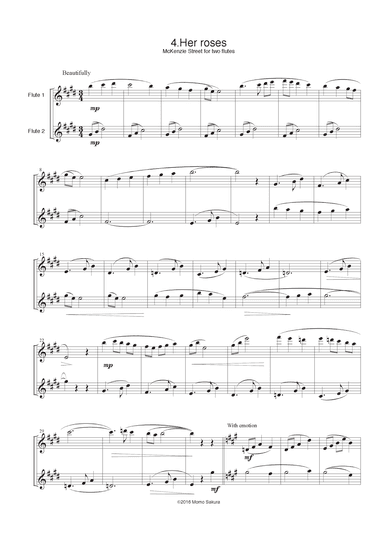 4. Her roses Mckenzie street for 2 Flutes/ Flute duet
