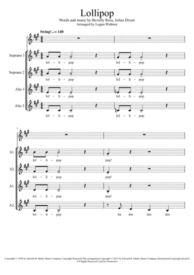 Lollipop (arr. Logan Widmor)