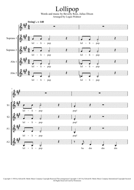 Lollipop (arr. Logan Widmor)