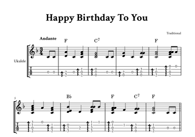 Happy Birthday To You - Fingerstyle Ukulele (with TAB) (arr. Yuri Noronha)