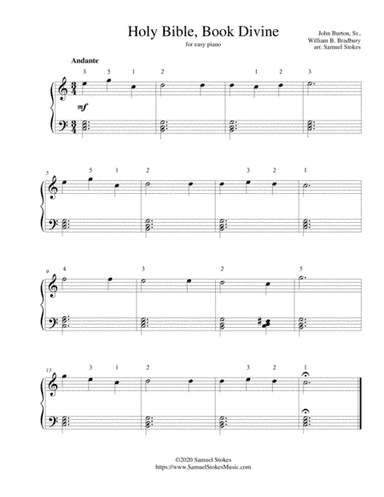 Holy Bible, Book Divine - for easy piano (arr. Samuel Stokes)