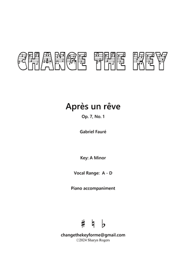 Apres un reve - A Minor (arr. Sharyn Rogers)