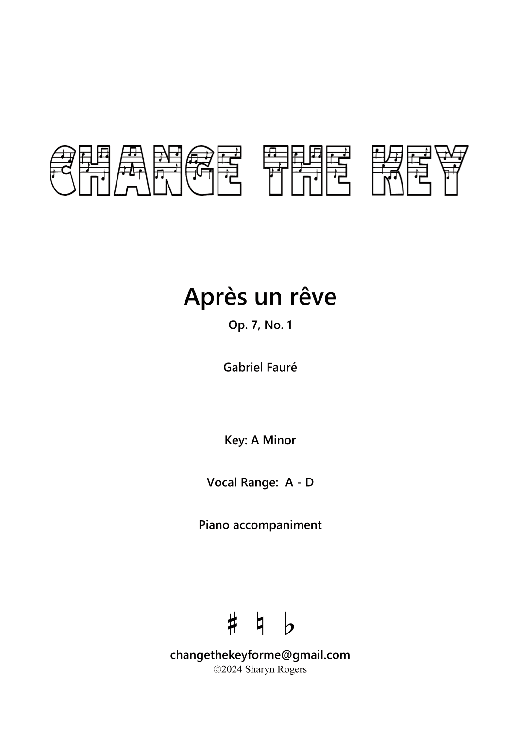 Apres un reve - A Minor (arr. Sharyn Rogers)