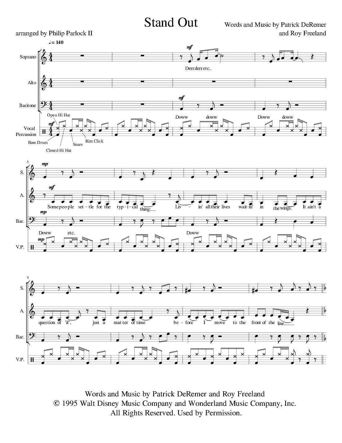 Stand Out (arr. Philip Parlock II)