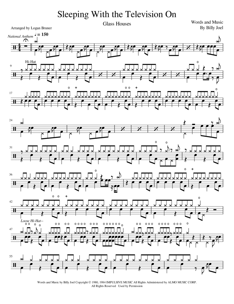 Sleeping With The Television On (arr. Logan Bruner)