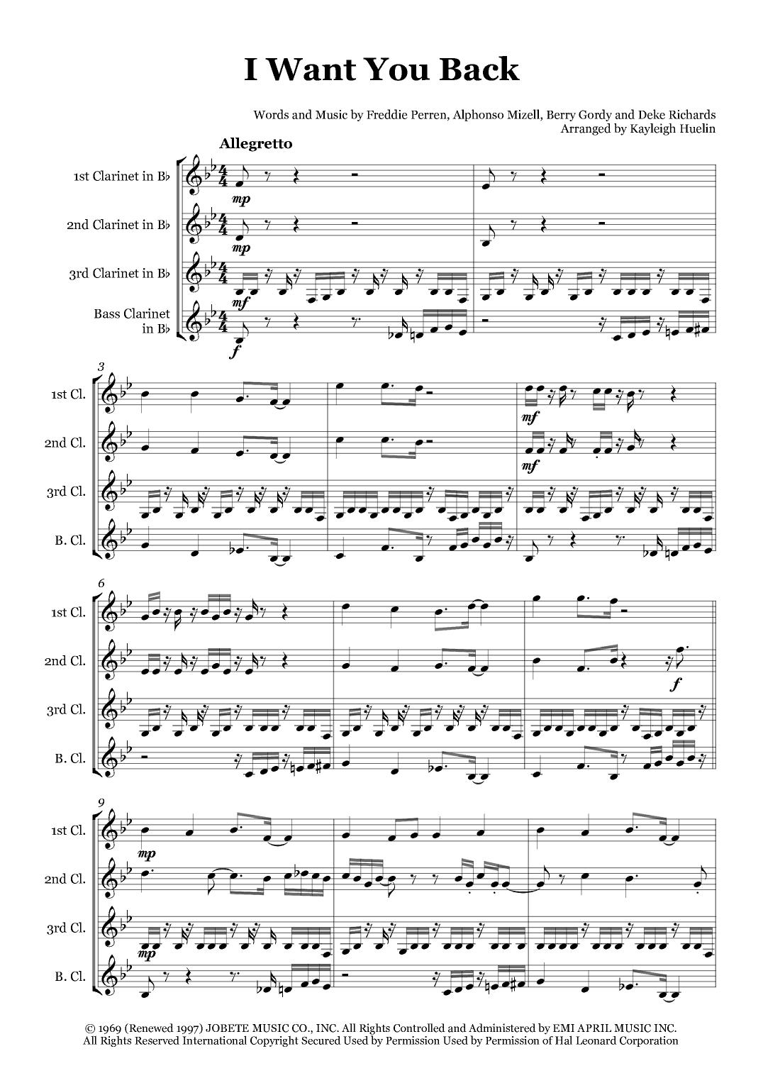 I Want You Back (arr. Kayleigh Huelin)