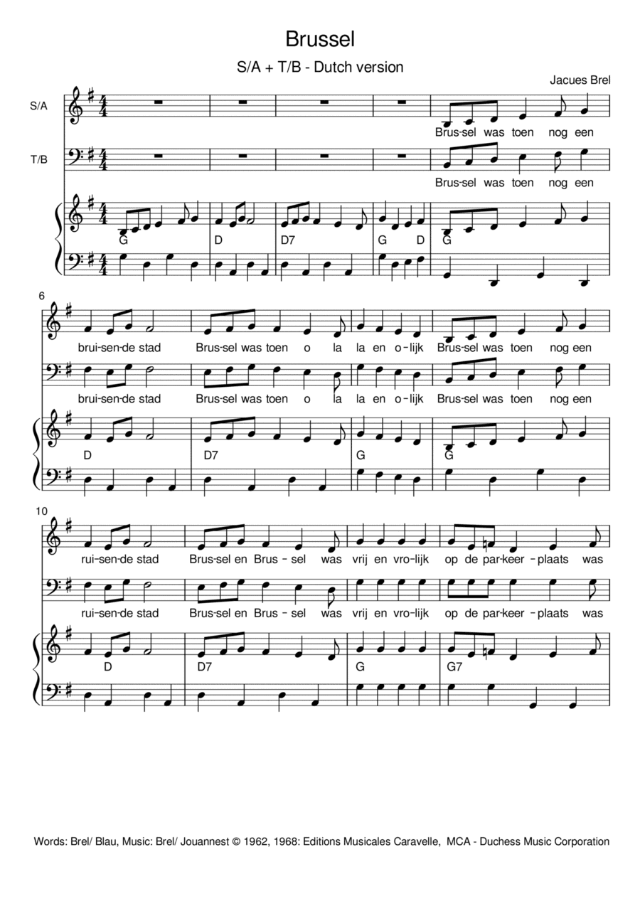 Brussels (bruxelles) (arr. Paul Brandsma)