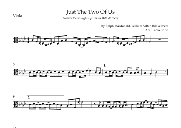 Just The Two Of Us (arr. Fabio Britto)
