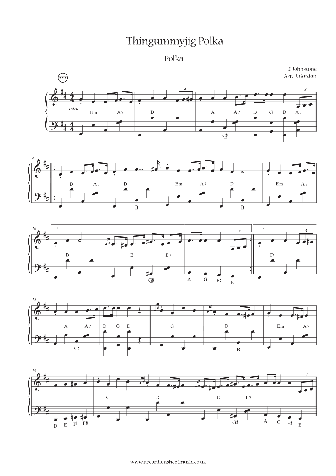 Thingummyjig Polka (arr. Julia Gordon)