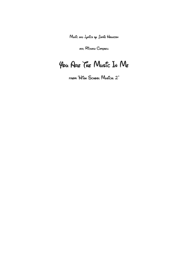 You Are The Music In Me (arr. Richard Campbell)