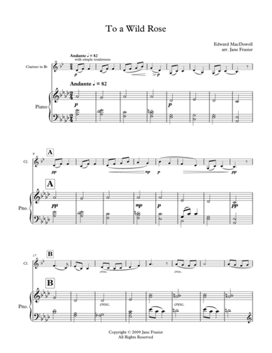 To a Wild Rose (arr. Jane Frasier)