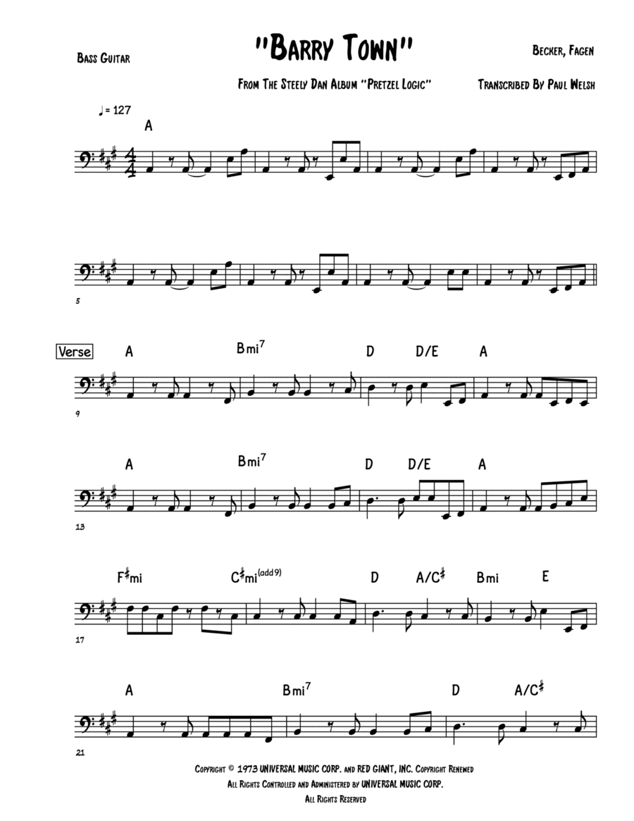 Barry Town (arr. Accubass)