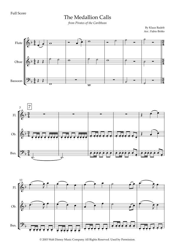 The Medallion Calls (arr. Fabio Britto)