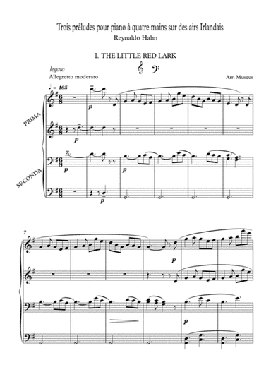 Piano duets 4 hands Preludes by R Hahn (arr. PianoSheetNow)