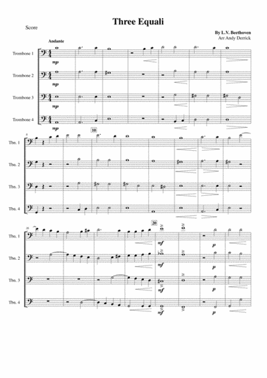 Three Equali for Trombone Quartet (arr. Andy Derrick)