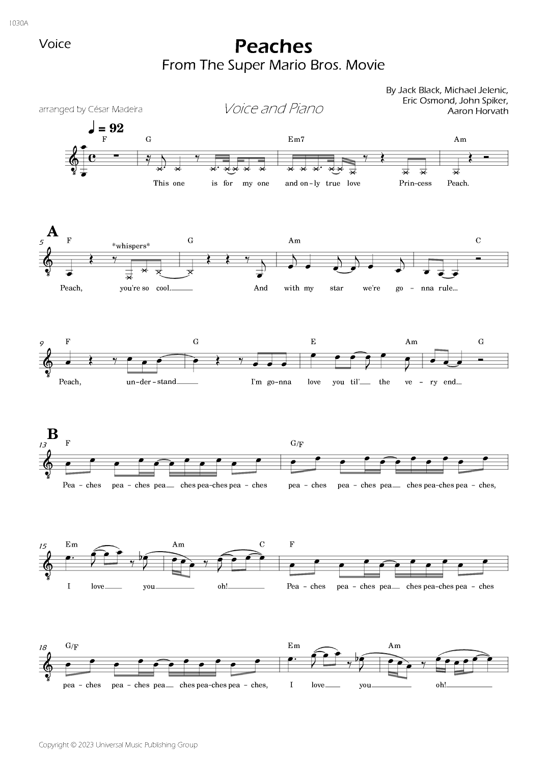 Peaches (arr. César Madeira)