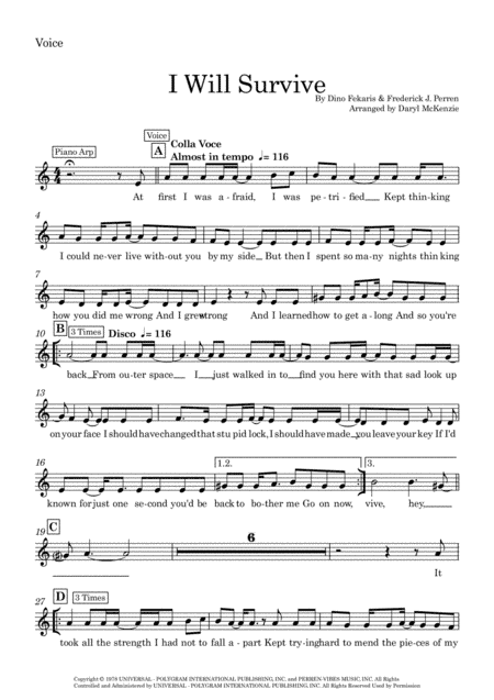 I Will Survive (arr. Daryl McKenzie)