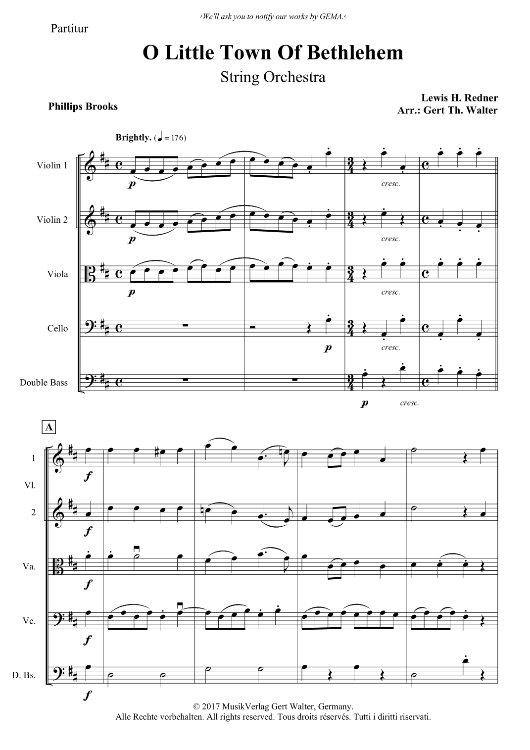 O Little Town Of Bethlehem (arr. Gert Th. Walter)