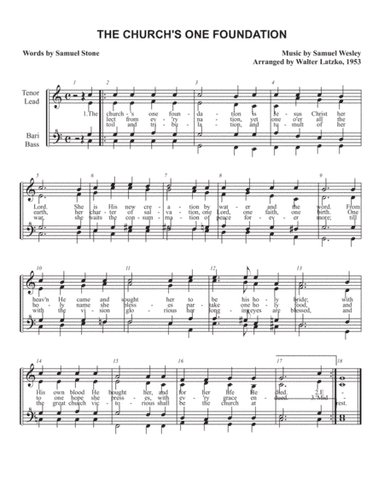 THE CHURCH'S ONE FOUNDATION (arr. Walter Latzko)