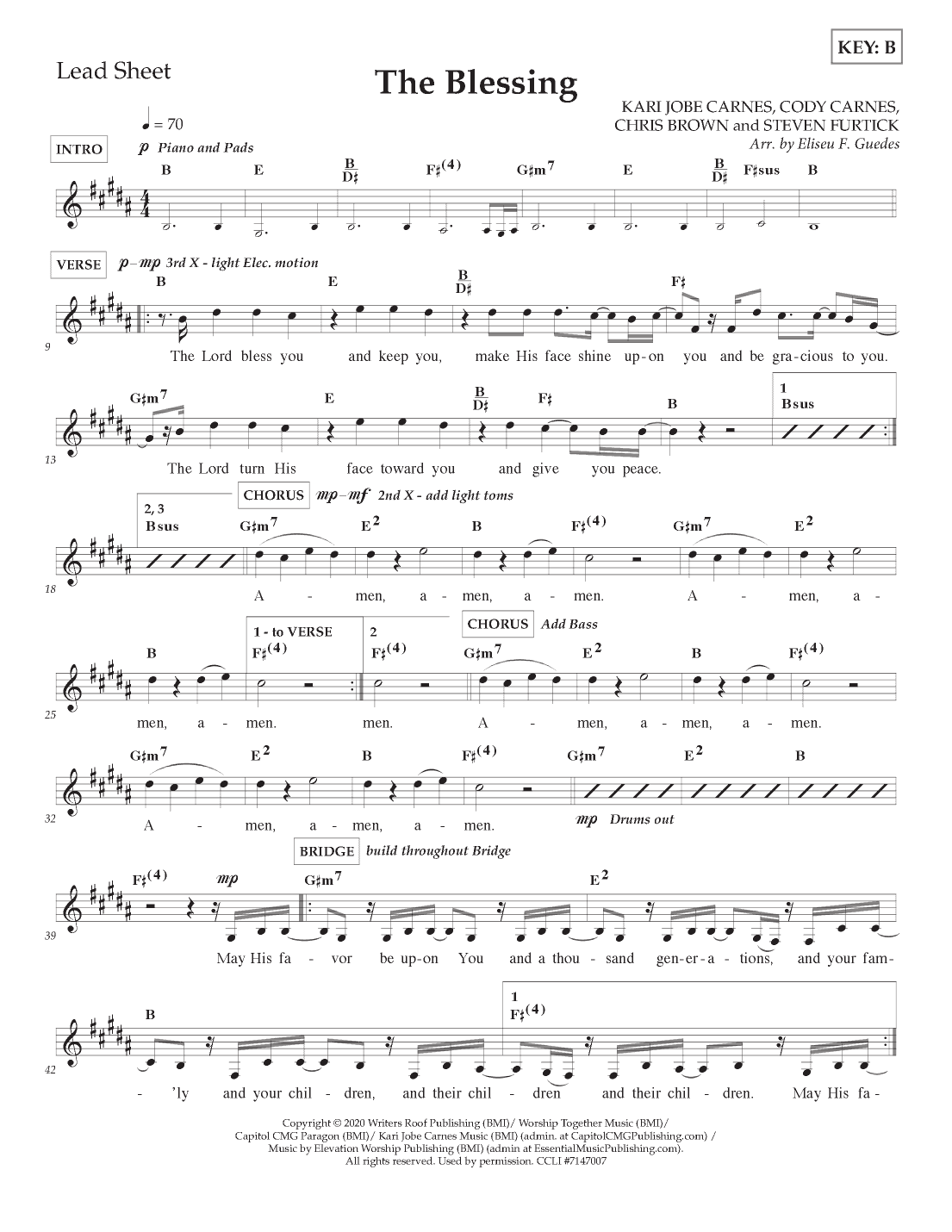 The Blessing (arr. Arranged by Eliseu F. Guedes)