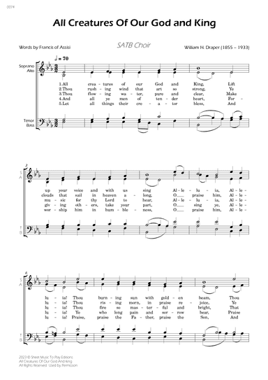 All Creatures Of Our God And King - SATB Choir (arr. César Madeira)