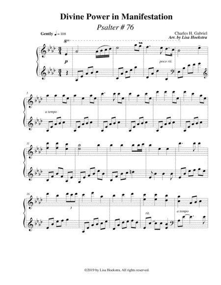 Divine Power in Manifestation (Psalter #76) (arr. Lisa Hoekstra)